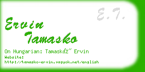 ervin tamasko business card